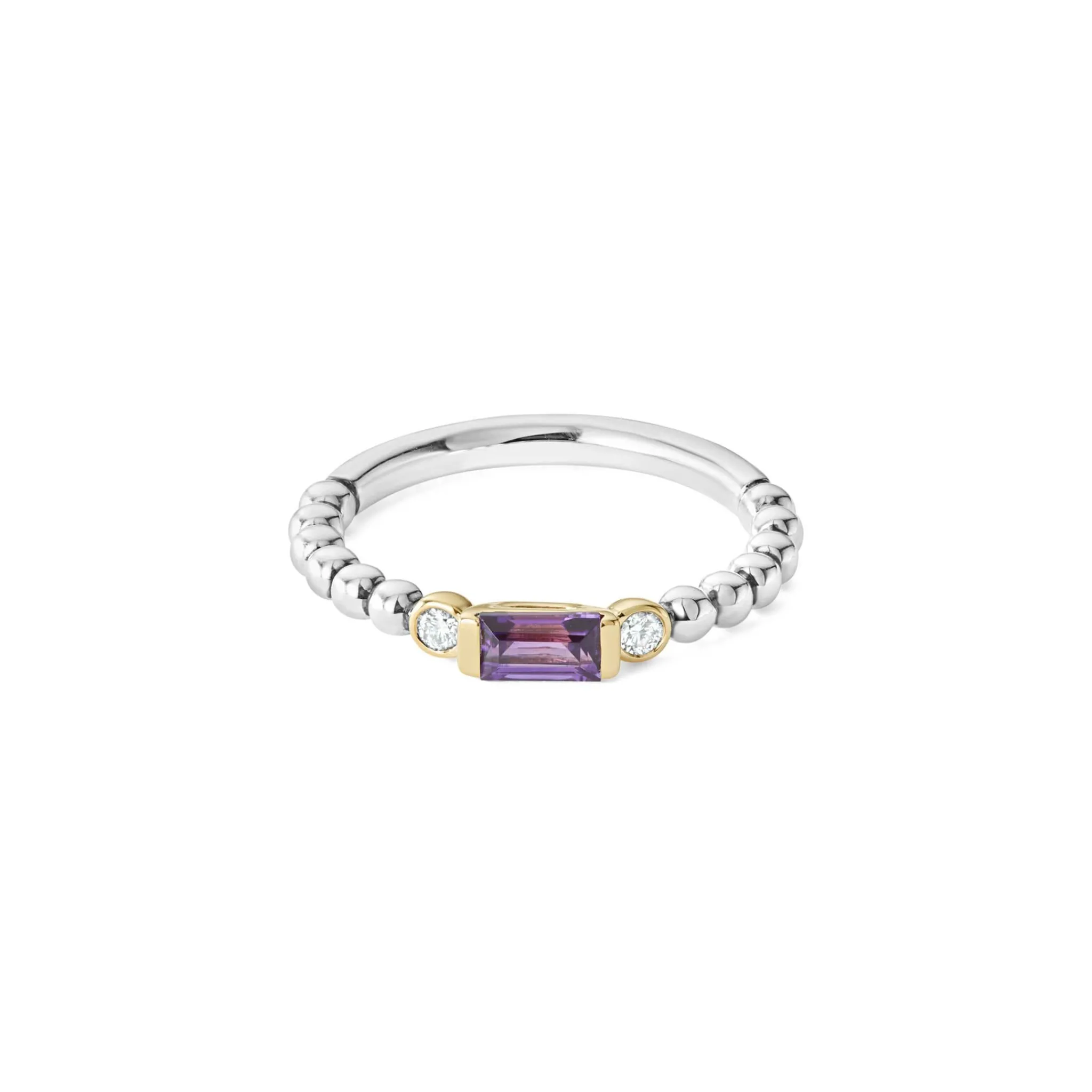 Fashion LAGOS Amethyst And Diamond Stacking Ring