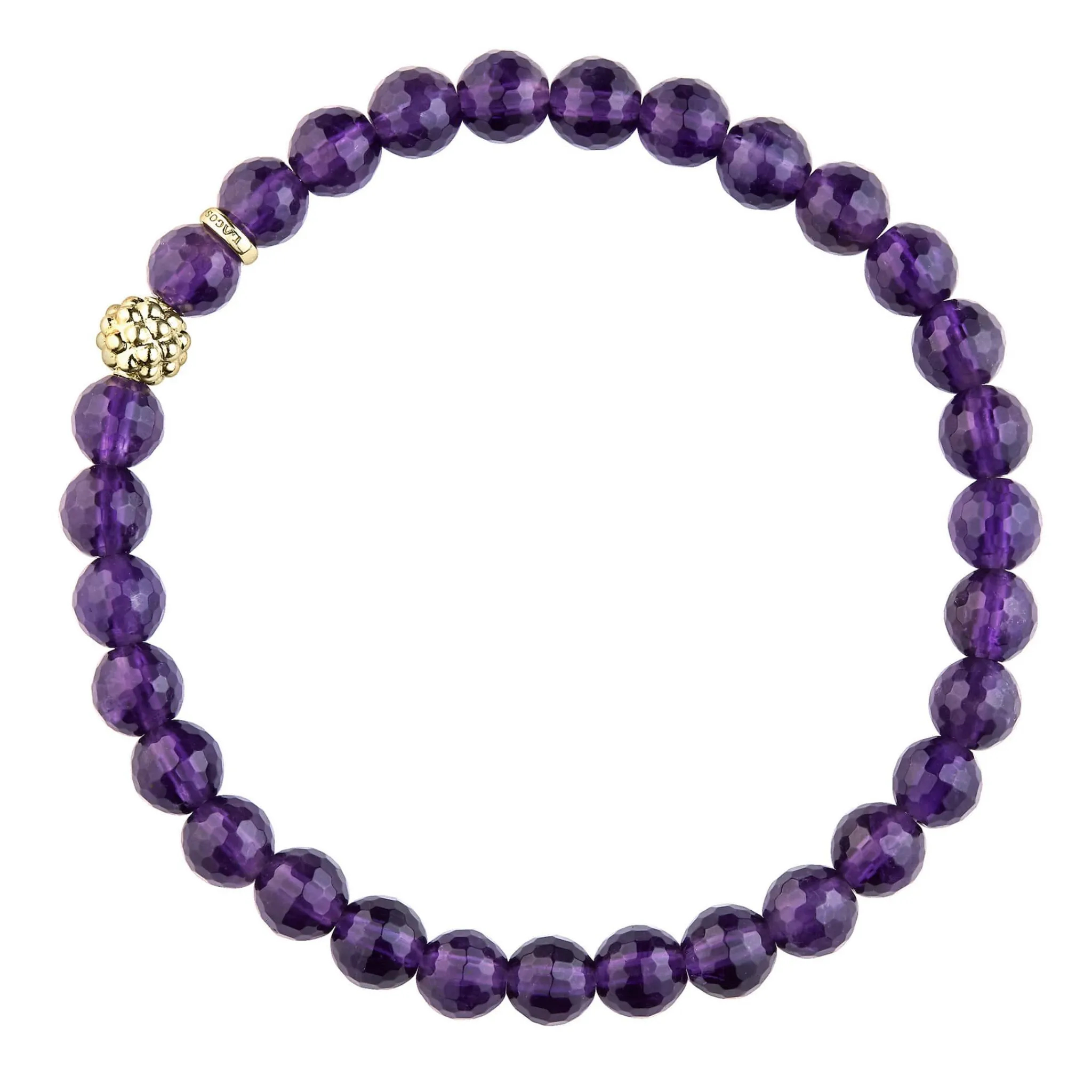 Shop LAGOS Amethyst Gold Station Bead Bracelet