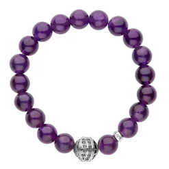 Cheap LAGOS Amethyst Silver Station Bead Bracelet