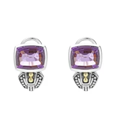 New LAGOS Bezel-Set Amethyst Earrings