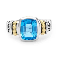 Store LAGOS Bezel-Set Swiss Blue Topaz Ring