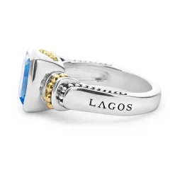 Store LAGOS Bezel-Set Swiss Blue Topaz Ring