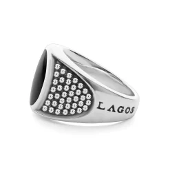 New LAGOS Black Agate Oval Band Ring