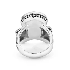 Discount LAGOS Black Agate Skull And Bones Statement Ring