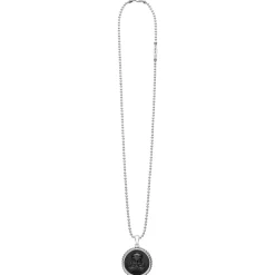 New LAGOS Black Agate Skull Crossbone Amulet Necklace