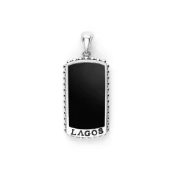 Clearance LAGOS Black Agate Tag Amulet