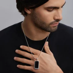 Clearance LAGOS Black Agate Tag Amulet