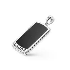 Clearance LAGOS Black Agate Tag Amulet