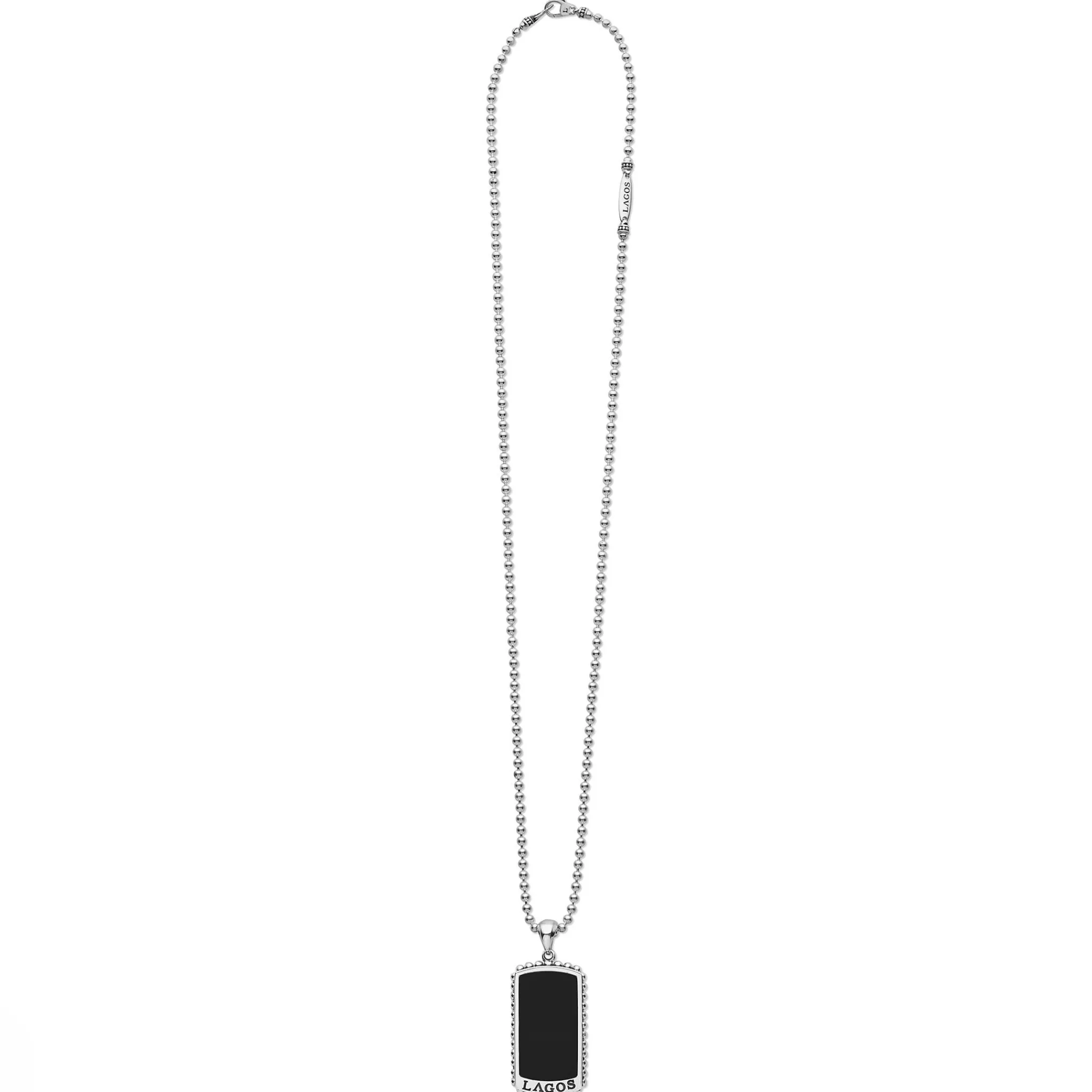 Cheap LAGOS Black Agate Tag Amulet Necklace