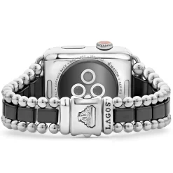 Hot LAGOS Black Ceramic And Stainless Steel Watch Bracelet-42-49Mm