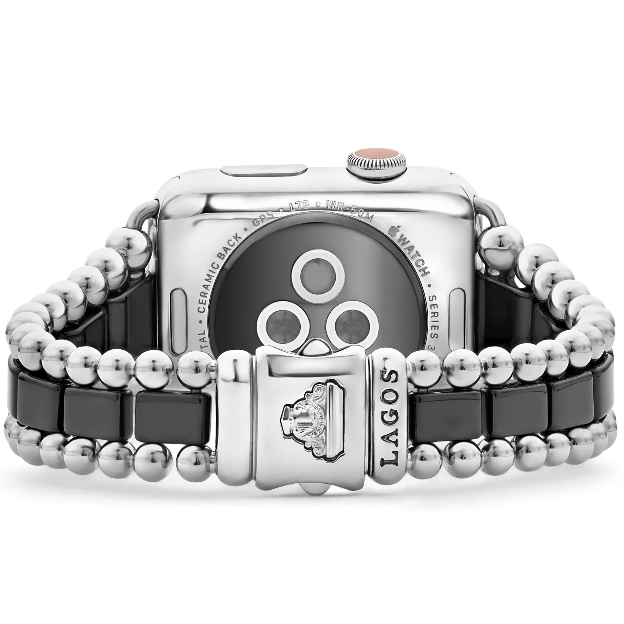 Hot LAGOS Black Ceramic And Stainless Steel Watch Bracelet-42-49Mm
