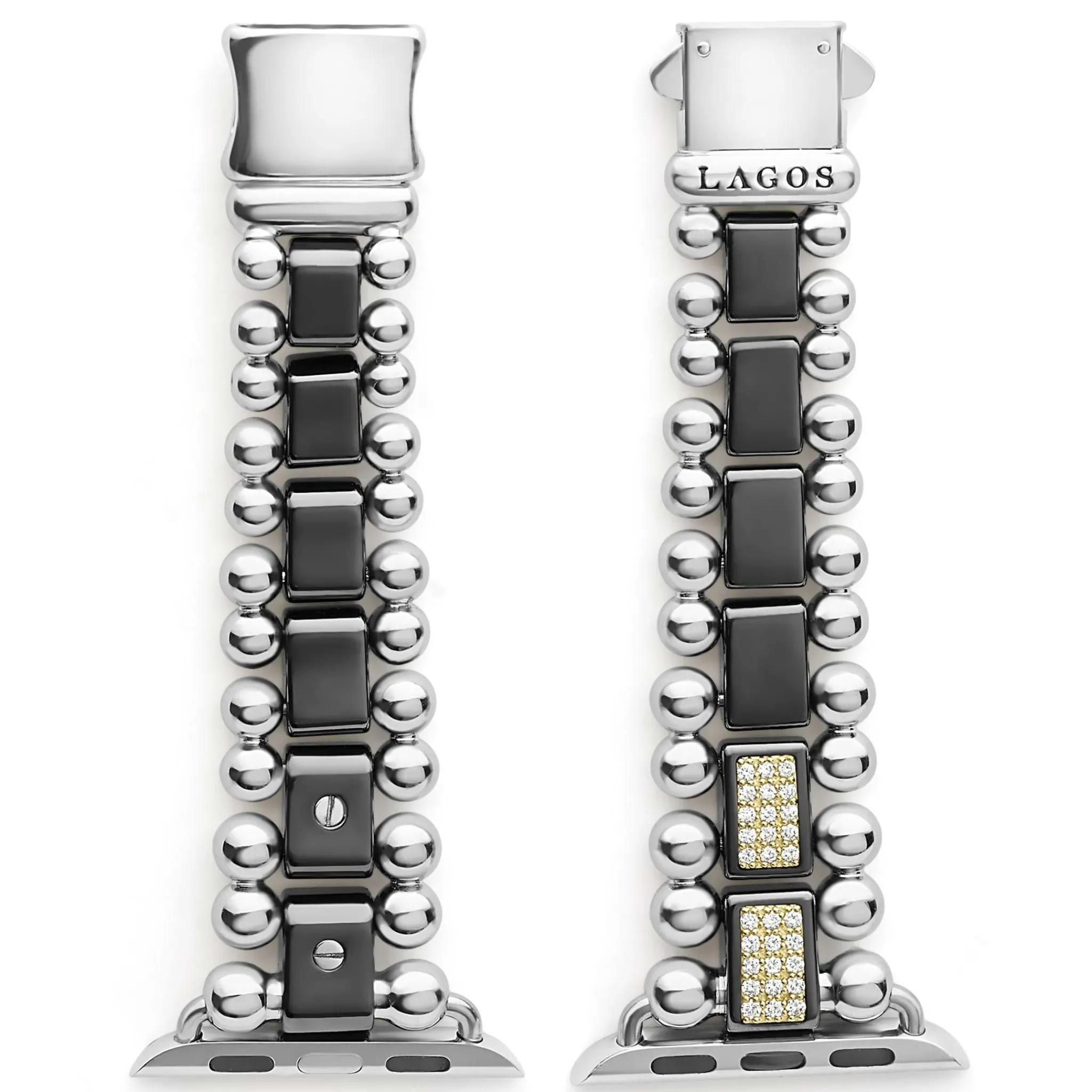 Discount LAGOS Black Ceramic Half Diamond Watch Bracelet-38-45Mm