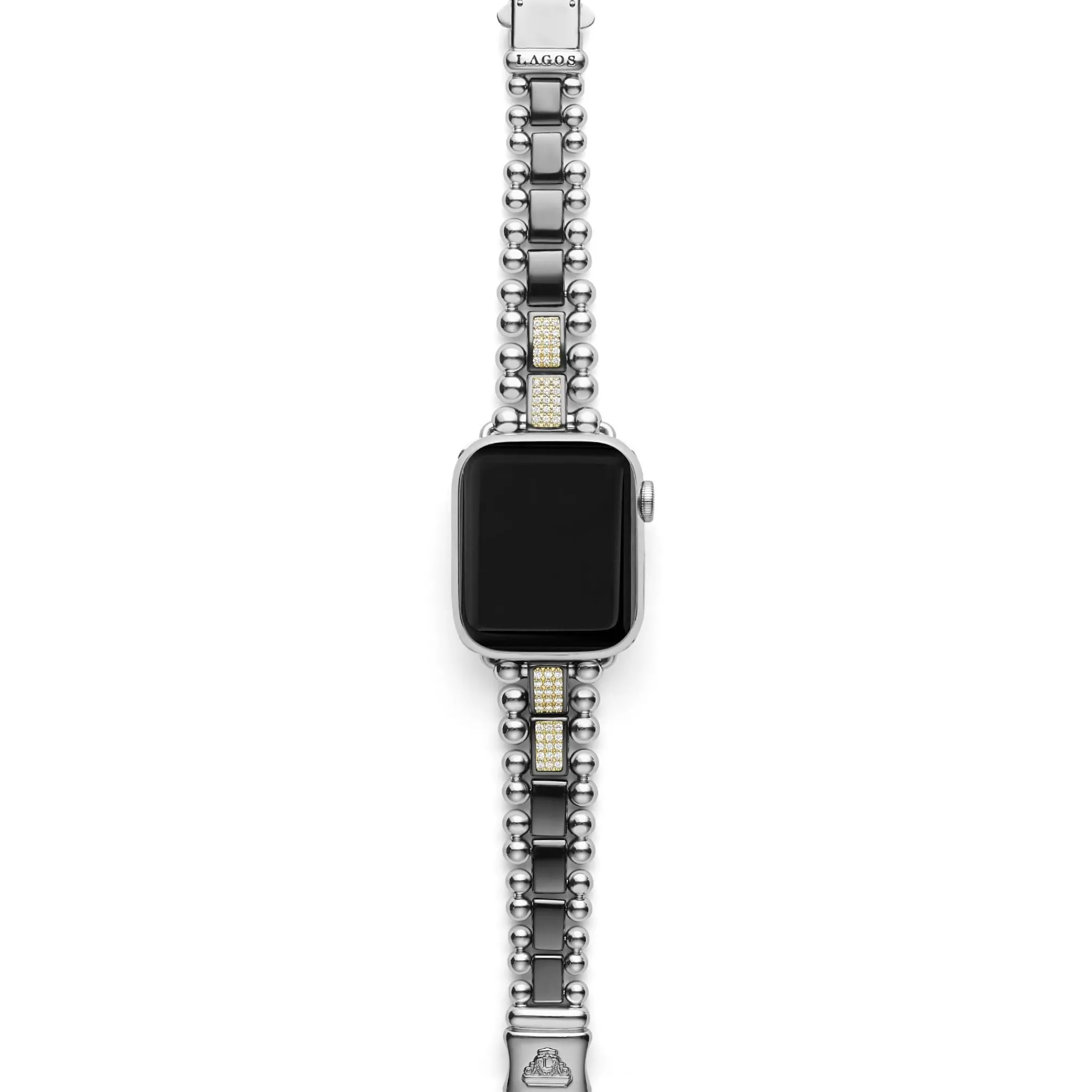 Discount LAGOS Black Ceramic Half Diamond Watch Bracelet-38-45Mm