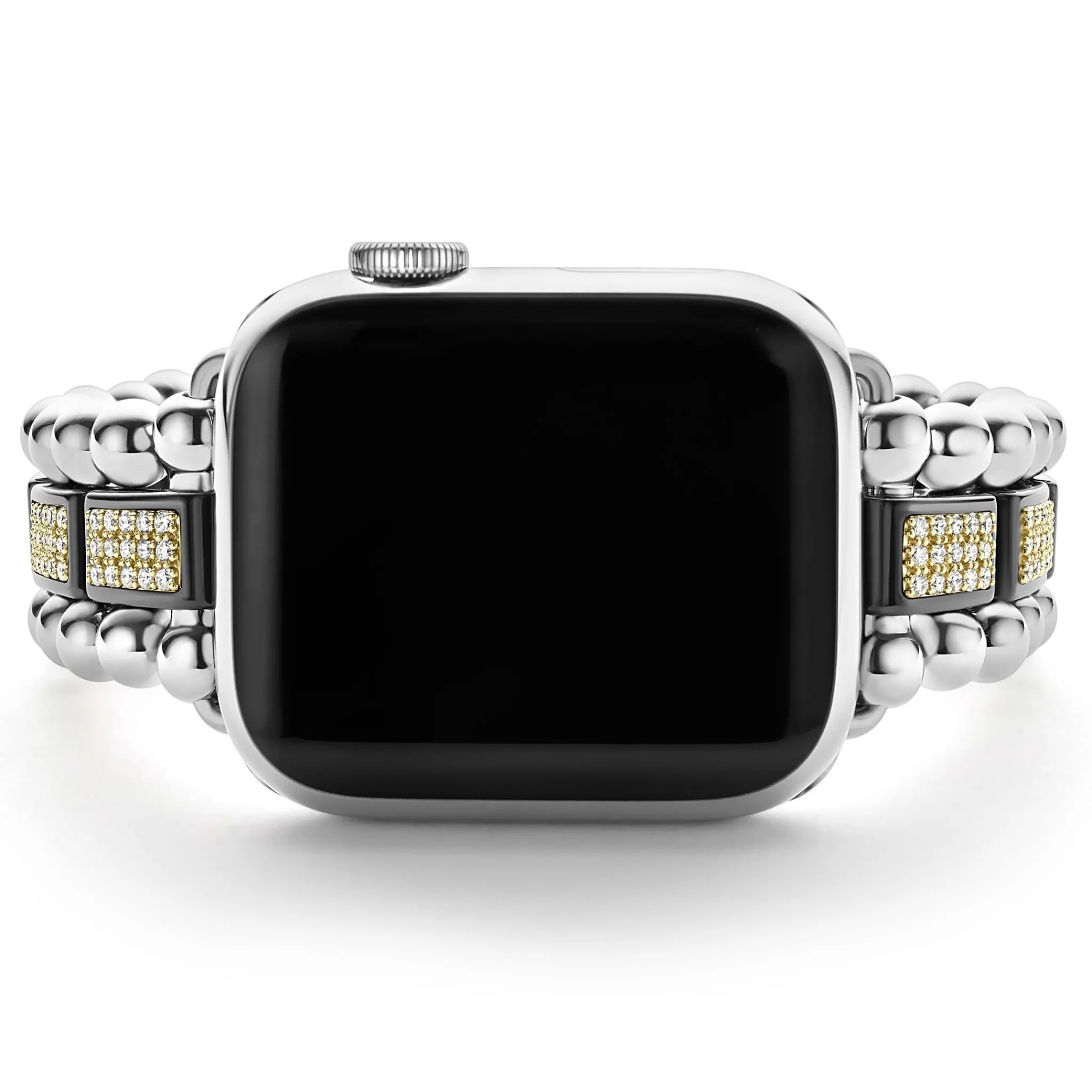 Hot LAGOS Black Ceramic Half Diamond Watch Bracelet-38-45Mm