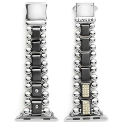 Outlet LAGOS Black Ceramic Half Diamond Watch Bracelet-38-45Mm