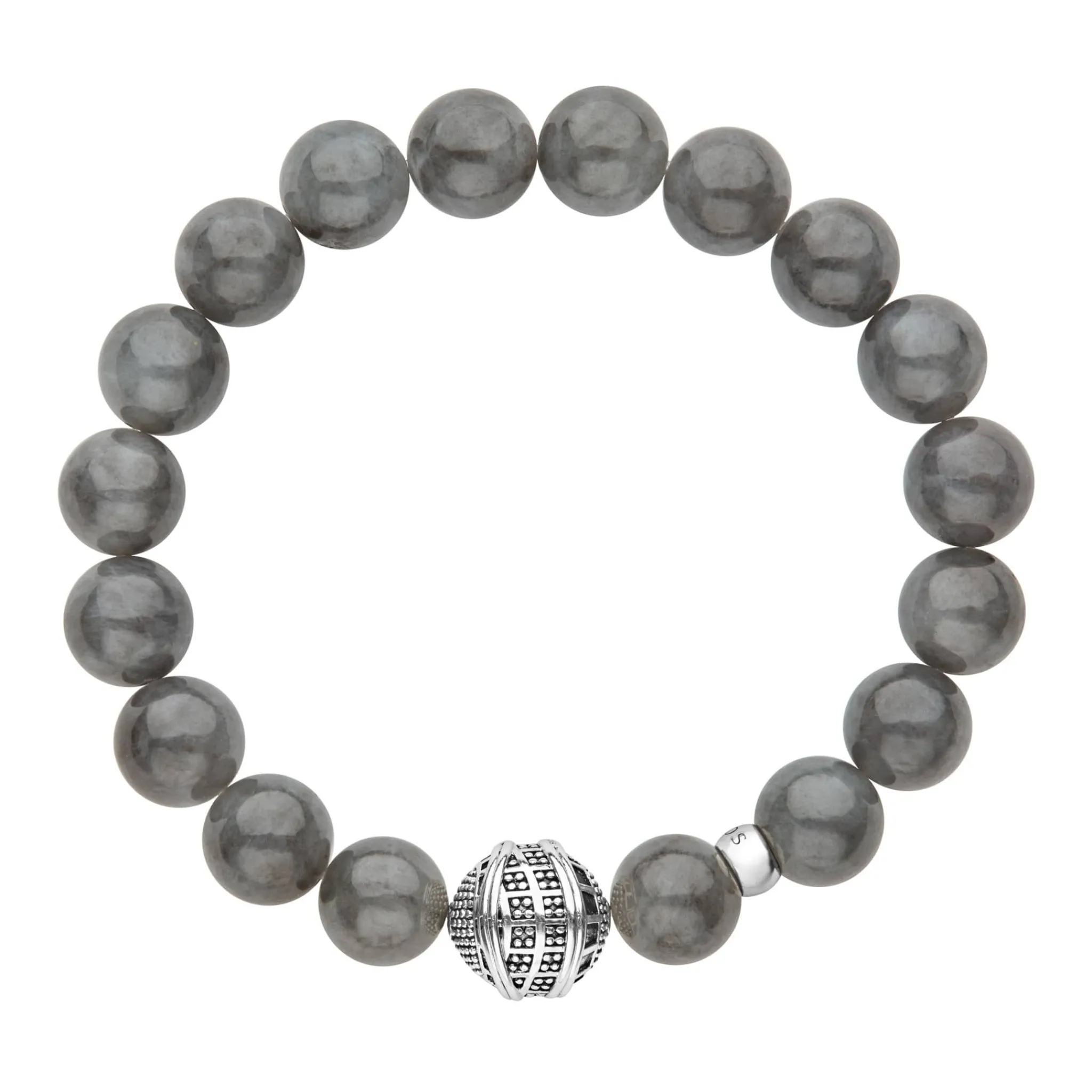 Cheap LAGOS Black Jade Silver Station Bead Bracelet