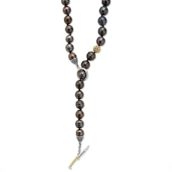 Best Sale LAGOS Black Pearl Gold Station Bead Necklace
