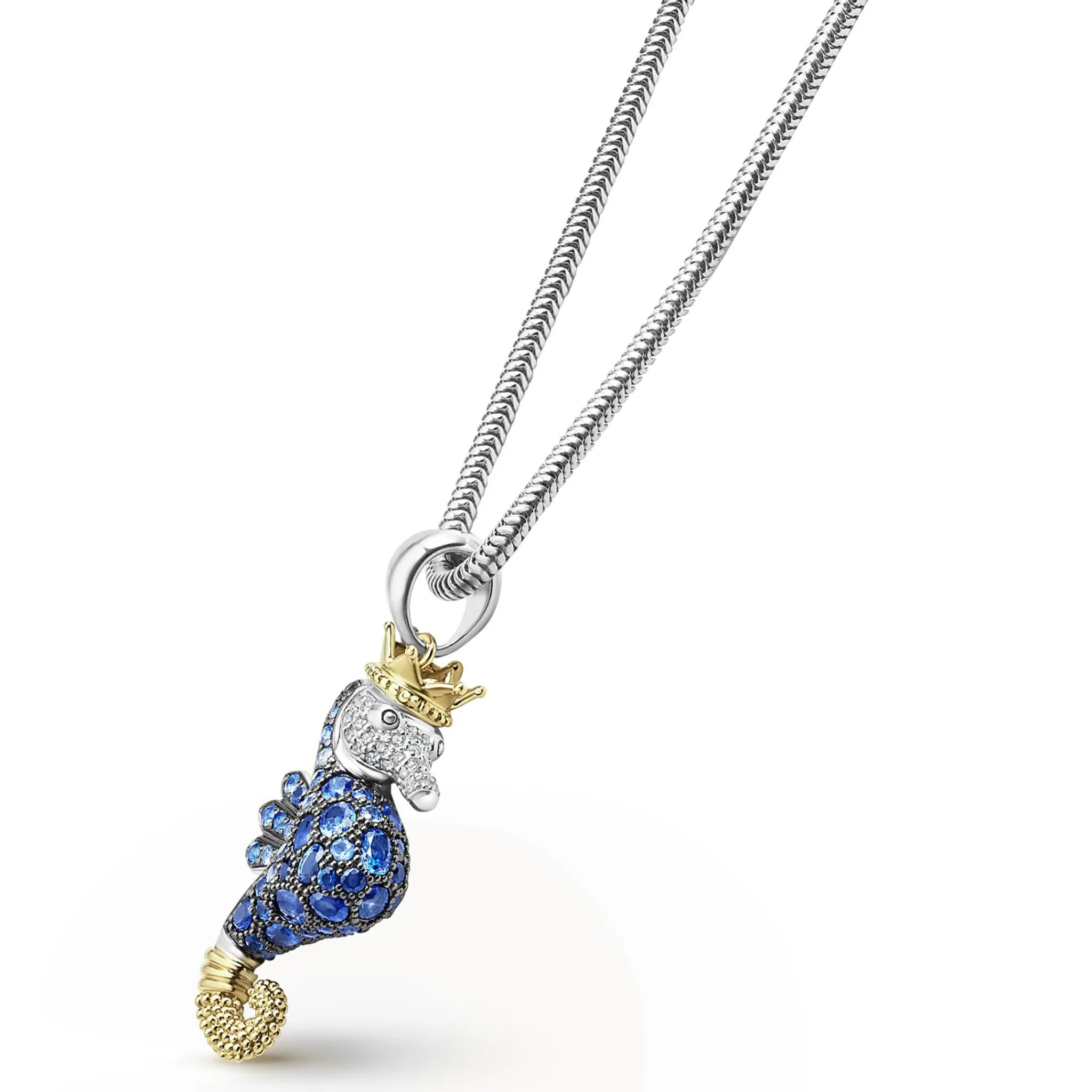 Clearance LAGOS Blue Sapphire And Diamond Seahorse Pendant Necklace
