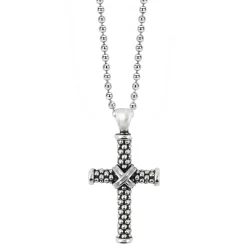 Shop LAGOS Caviar Beaded Cross Pendant Necklace