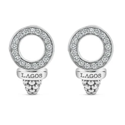 Online LAGOS Caviar Circle Diamond Earrings
