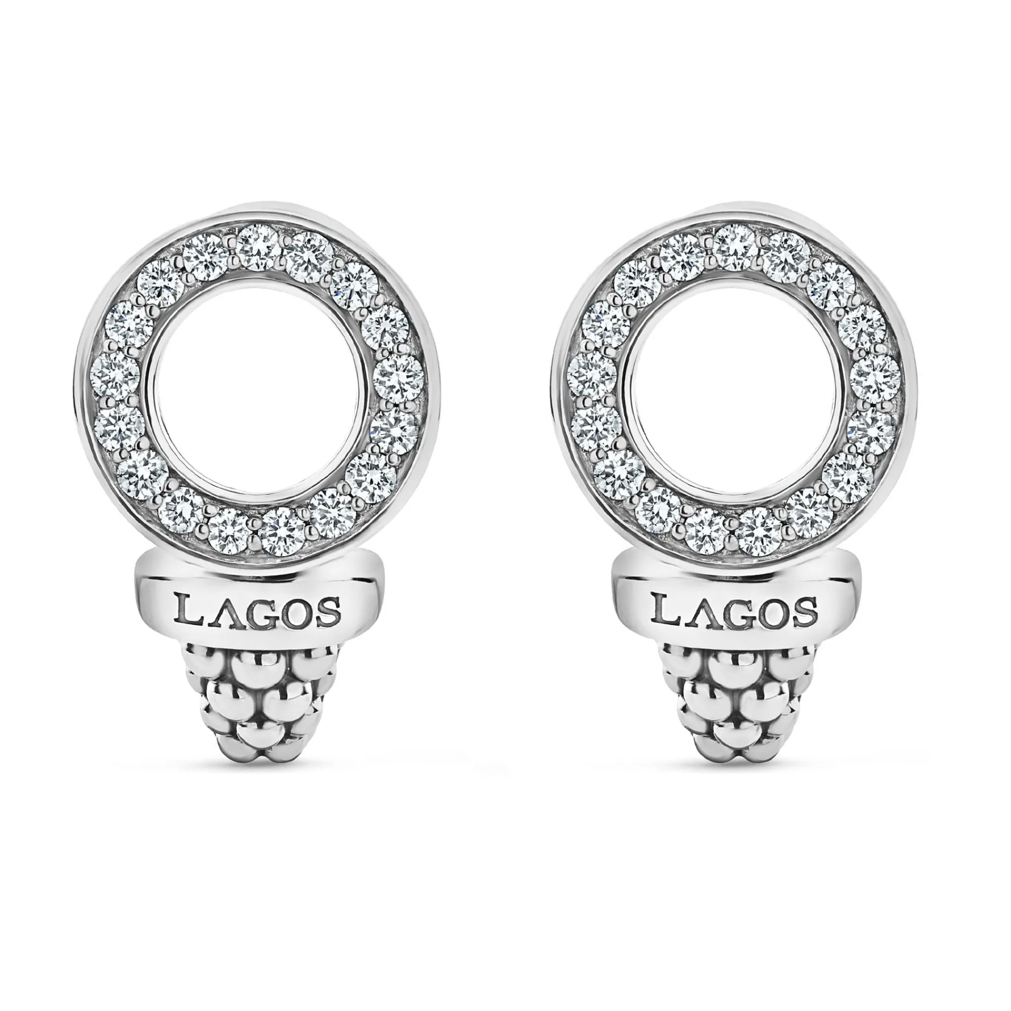 Online LAGOS Caviar Circle Diamond Earrings