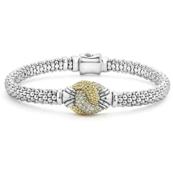 New LAGOS Caviar Diamond Knot Bracelet | 6Mm