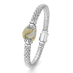 New LAGOS Caviar Diamond Knot Bracelet | 6Mm