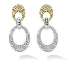Outlet LAGOS Caviar Oval Diamond Drop Earrings
