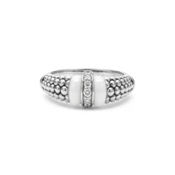 Fashion LAGOS Ceramic And Caviar Diamond Ring