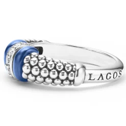 Hot LAGOS Ceramic And Diamond Caviar Ring