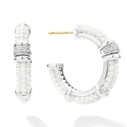 Outlet LAGOS Ceramic And Diamond Hoop Earrings