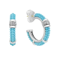 Outlet LAGOS Ceramic And Diamond Hoop Earrings