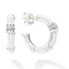 Cheap LAGOS Ceramic And Diamond Hoop Earrings