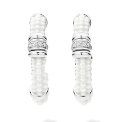 Cheap LAGOS Ceramic And Diamond Hoop Earrings