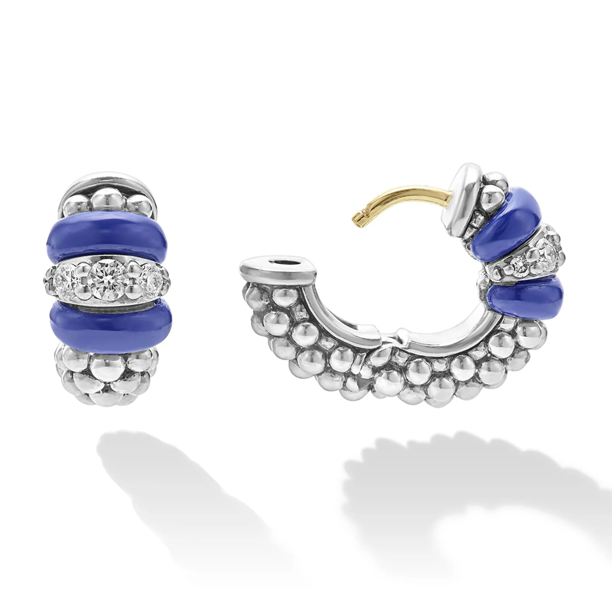 Fashion LAGOS Ceramic And Diamond Huggie Earrings