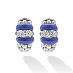 Discount LAGOS Ceramic And Diamond Huggie Earrings