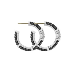 Fashion LAGOS Ceramic Beaded Diamond Hoop Earrings