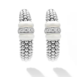 Flash Sale LAGOS Ceramic Caviar Diamond Hoop Earrings
