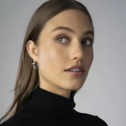 Best Sale LAGOS Ceramic Caviar Diamond Hoop Earrings