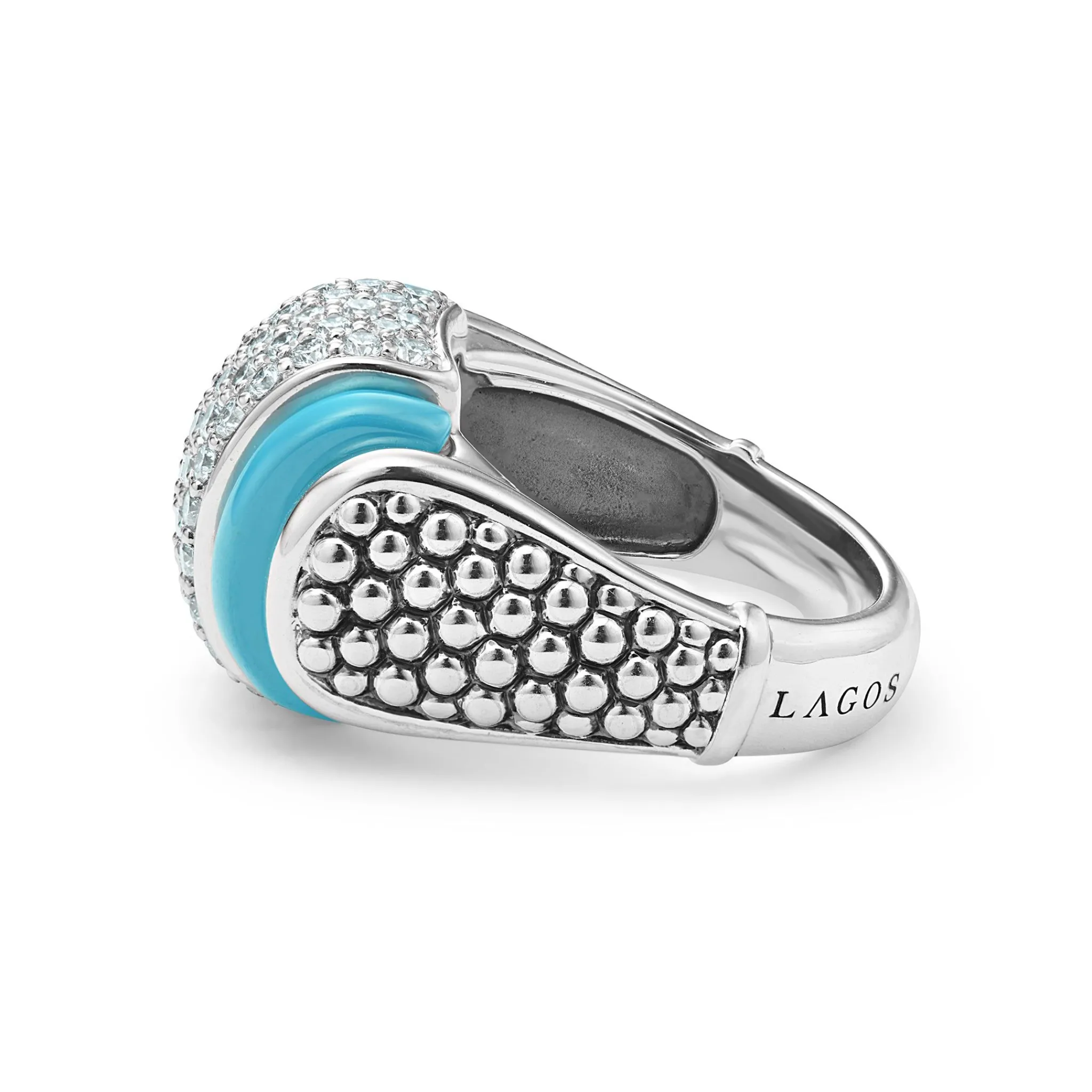 Online LAGOS Ceramic Caviar Diamond Statement Ring