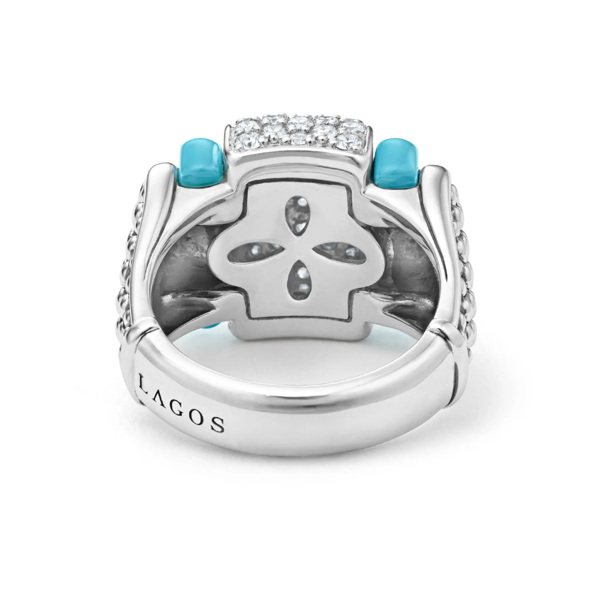 Online LAGOS Ceramic Caviar Diamond Statement Ring