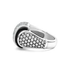 Online LAGOS Ceramic Caviar Diamond Statement Ring