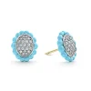 Cheap LAGOS Ceramic Oval Diamond Stud Earrings