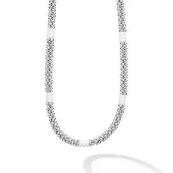 Shop LAGOS Ceramic Three Bead Station Caviar Necklace