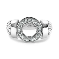 Hot LAGOS Diamond Circle Caviar Ring