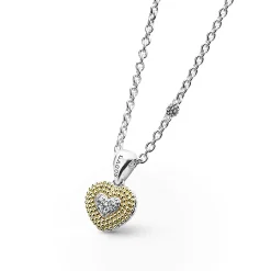Shop LAGOS Diamond Heart Necklace