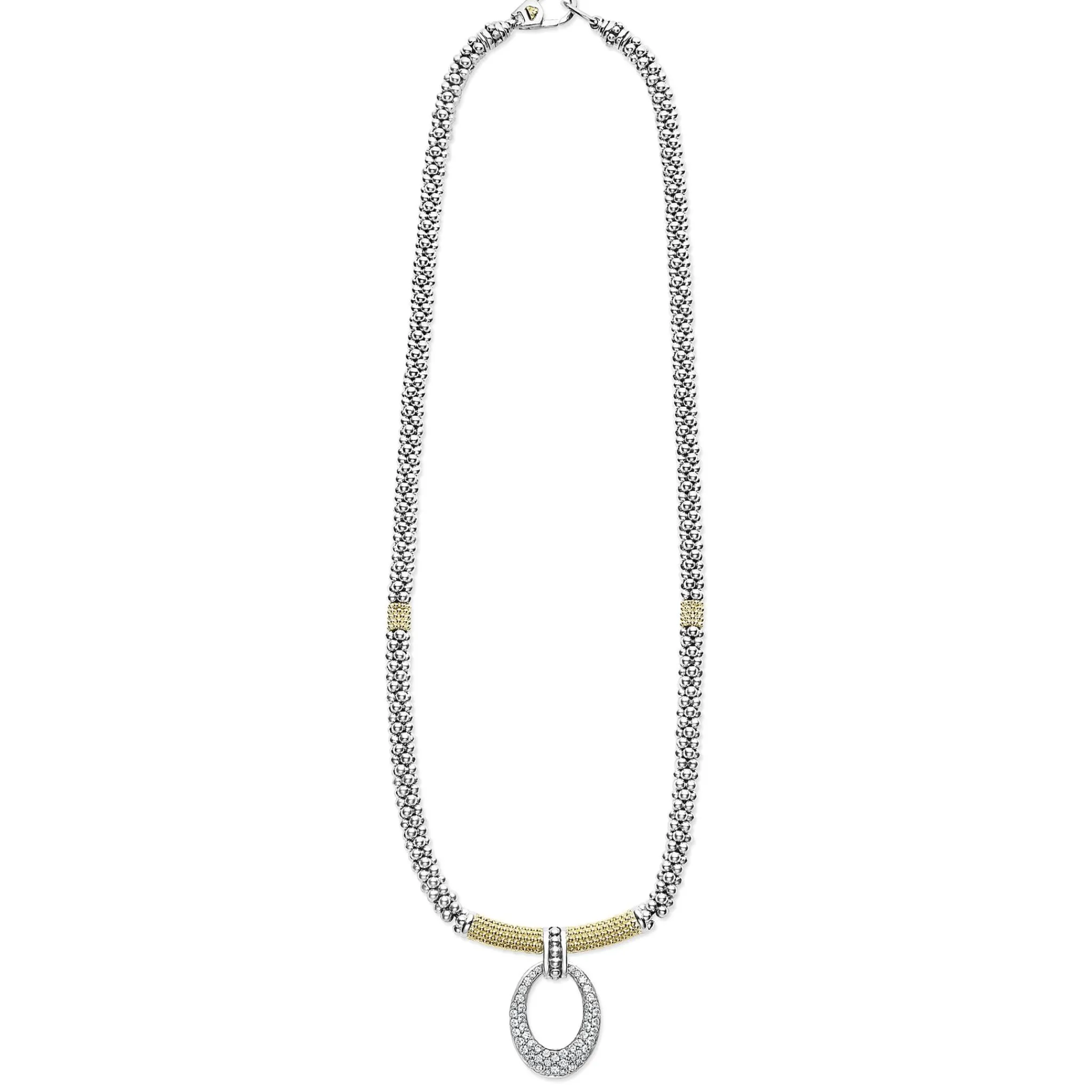 Sale LAGOS Diamond Oval Caviar Necklace