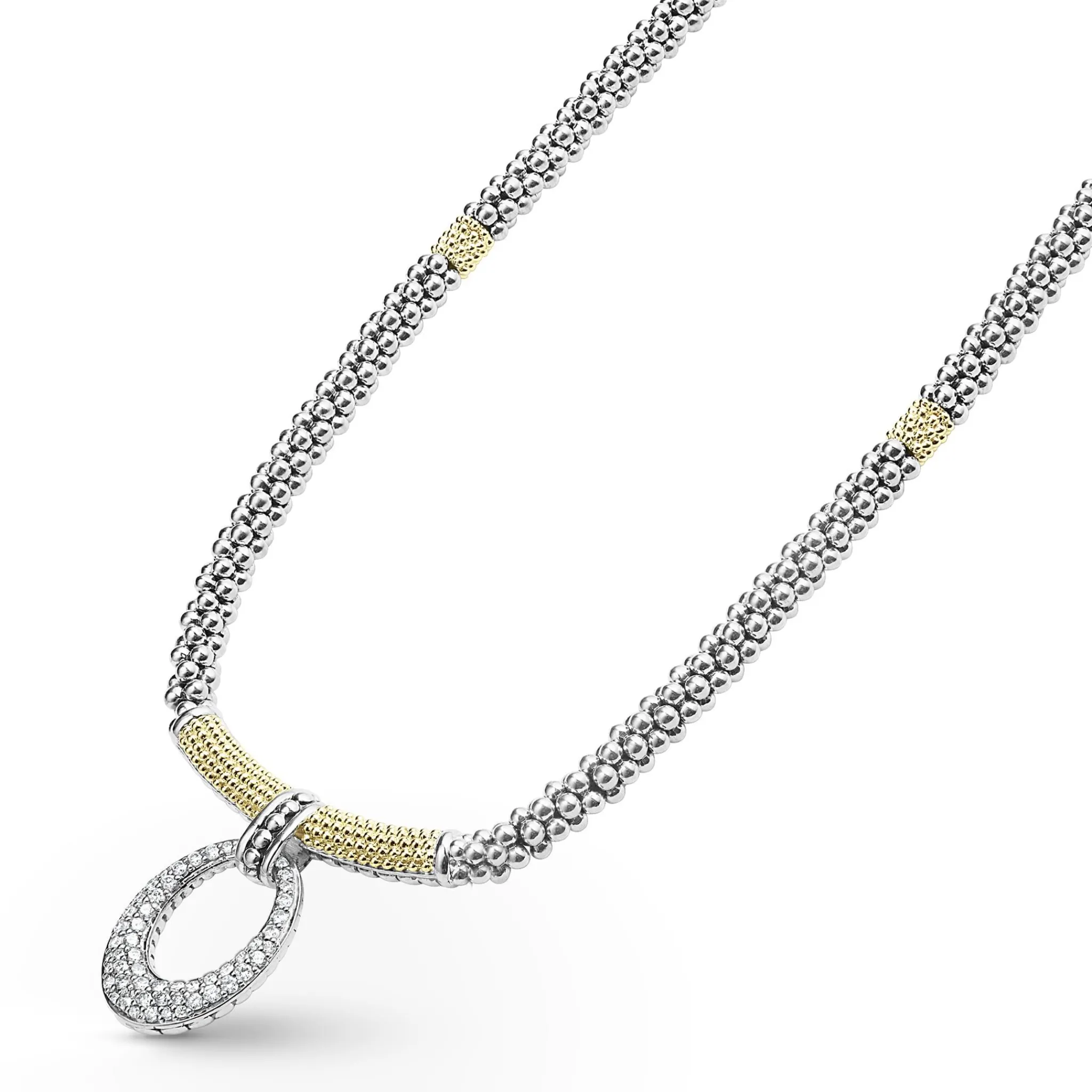 Sale LAGOS Diamond Oval Caviar Necklace