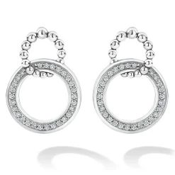 Shop LAGOS Double Circle Diamond Caviar Earrings
