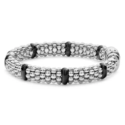 Best LAGOS Double Station Diamond Caviar Bracelet | 9Mm